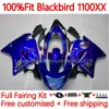 Injection Mold Body For HONDA Blackbird CBR1100 CBR 1100 XX CC 1100XX 96-07 108No.4 CBR1100XX 1996 1997 1998 1999 2000 2001 1100CC 02 03 04 05 06 07 Fairing factory blue