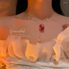 Hänge halsband franska stil romantisk roshalsband enkel och söt för kvinnliga gåva smycken grossist beroende