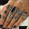 Rings Rings Jewelry 100 PCS/Lot Bohemia Vintage for Women and Girl Mix Siery Golden Association Crown Butterfly Hollow Out Finger Par