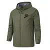 Vestes pour hommes automne coupe-vent et fermeture éclair imperméable à l'eau couleur unie marque LOGO imprimer décontracté Sports de plein air à capuche nouveau vêtements de créateurs masculins