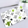 Badmatten Cartoon Cactus Badkamer Mat Tropische groene planten Nordic Home Decor Dor Dor Deur pad Slaapkamer vloer Tapijt Niet-slip Rugsbath