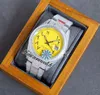RF 40 мм дата ETA A2824 Автоматические мужские часы с мощеной алмазом желтый набор