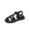 Kinderen Zwart Wit Sandalen Meisjes Mode Zomer Hollow Leisure Schoenen Baby Antislip Soft Beach Sandalen G220418