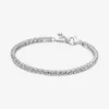 100% Chain 925 Sterling Silver Sparkling Tennis Bracelet Pave Cubic Zirconia Fashion Women Wedding Engagement Jewelry Accessories