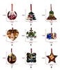Sublimation Blank Ornaments Heat Transfer Christmas Wooden Pendants Hardboard Decorations Personalized Hanging Snowflake Snowman for DIY B0619