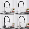 POIQIHY Pure Water Filter Kale kuchenne Pull W dół Filtrowane baterie Black Mosiądz Dźwigowy Dual Hands Spout Cold Mixer Tap 220401