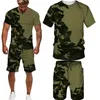 Summer Camouflage Tees/Shorts/Suits Men's T Shirt Shorts Tracksuit Sport Style Outdoor Camping Hunting Casual Mens Clothes 220801