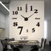 Muhsein Home Decoration Wall Clock 3D DIY Mute Wall Clock Acrylic Mirror Sticker Quartz Watch 210325