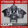 Silvery New Fackings Kit voor Honda Interceptor VFR800RR VFR 800RR 800 cc rr VFR800 98 99 00 01 Body 128NO.72 800CC VFR-800 RR 1998 1999 2000 2001 VFR800R 98-01 Carrosserie