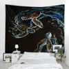 Tartle de mer Tapis décoratif nordique dans le style illustration des rideaux d'art bohème des tapis muraux hippies panier J220804