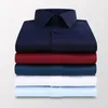Men's Dress Shirts Plus Size 5XL 6XL 7XL Men Solid Color Business Shirt Fashion Casual Slim White Long Sleeve Male Brand ClothesMen's Vere22