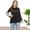 T-shirt grande taille pour femme Printemps Chemise à manches longues de style européen et américain pour femme