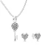 NIEUWE 100% 925 Sterling Zilver Zoete Mode Vrouwen REGAL HEARTS OORBEL STUDS Ketting Set Gift Originele Sieraden B800959 AA220315