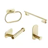 Gebürstete goldene Badezimmer Hardware -Set Robe Haken Handtuch Toilettenpapierhalter Badezubehör 220809