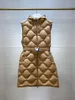 'Liveche' Mode doudoune Longue femme vers le bas gilet Designer femmes gilets de haute qualité doudounes Taille 0--2