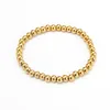 Brins de perles Bracelets en or simples classiques pour femmes 3/4/5 mm Perles en acier inoxydable 18k faites à la main Bracelets en couches extensiblesPerlé Lars22