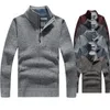 Men's Sweaters Autumn And Winter Plus Velvet Men's Size Foreign Trade Half Turtleneck Sweater Zipper CoatMen's