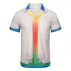 2022 Yeni Erkek Tişörtleri Prairie Yeşil Baskılı Unisex Gevşek İpek Kısa Kollu Tasarımcı Gömlekler Bayanlar Yaz Plaj Üstleri Asya Boyutu M-3XL