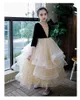 Luxury gold Bling Sequin Girls Pageant Dresses Fluffy tutu Ruched 2022 Flower Girl Dresses Ball Gowns Party Dresses for Girls