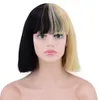 Nightclub Black and White Cosplay Wigs Fluffy Bob Bangs Wholesale