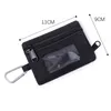 10pcs Coin Purses Men Canvas Square Transparent Ear Short Wallet With Keychain Mix Color