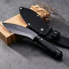 Ny R7223 Fixat Blade Dogleg Knife 3Cr13Mov Black Blade ABS Handle Outdoor Survival Straight Knives With Nylon Mantel