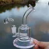 6 Inch Mini Rigs Inline Perc Glass Water Pipe Thick Bong Small Dab Rig 5mm Thick Hookah With 4mm Quartz Banger CS181