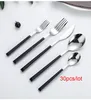 Set di stoviglie Set occidentale Manico in finto legno Acciaio inossidabile 20/30 pezzi Bistecca Coltello da tavola Forchetta Cucchiaio Set di posate da dessert