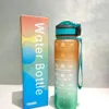 NEU!!! 1000 ml Outdoor-Wasserflasche mit Strohhalm, Sportflaschen, Wandern, Camping, Trinkflasche, BPA-frei, bunte tragbare Kunststoffbecher