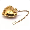 Heart Tea Infuser Stainless Steel Strainer Filter Wedding Kitchen Tool Drop Delivery 2021 Coffee Tools Drinkware Kitchen Dining Bar Home