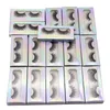 3D Mink Fransar 16 Stilar Faux Mink Lösögonfransar Naturliga Långa Dramatiska Ultra Wispies Fluffiga ögonfransar Hela Strips Falska ögonfransförlängning Makeup Tool