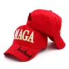 Maga borduurhoed Trump 2024 Black Red Baseball Cotton Cap voor verkiezing