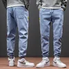 Vår sommar baggy mäns last jeans mode harlan bomull streetwear hajuku byxor joggare elastiska midja byxor man m-5xl 220328