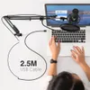 Fifine Studio Condenseur Kit de microphone d'ordinateur USB avec support à bras de ciseaux réglable Stand Montage de choc pour la voix YouTube Out-T669