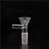 14 мм Мужская стеклянная чаша, кусок Dab Rig, кальян, горящая водопроводная труба, воронка для курения, чаши для бонга, толстая ручка из пирекса