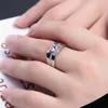 Kopparpläterad silver justerbar älskare par diamantringar män kvinnor engagemang bröllopsfinger smycken valentins dag årsdag presentbord