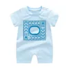 In stock newborn baby Rompers Boys girls Fashion kids designer print pure cotton Long short sleeve Jumpsuits children's clothing Gu0711