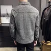 Herrjackor Stil Hög kvalitet Slim Fit Kort ylletygkappa Man Pläd Fritidsjacka Kläder Plus Size 4XL