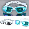 전문 실리콘 수영 고글 안티 - 안개 전기 도금 UV 수영 안경 남성 여성 다이빙 수상 스포츠 안경