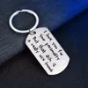 Keychains 12PC/Lot I Love You Keychain Dog Tag Stainless Steel Keyring For Couple Girlfriend Boyfriend Wife Husband Key Chain Funn280U