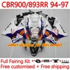 Body Kit für HONDA CBR893 CBR 900 893 RR CC 89-97 Karosserie 120Nr