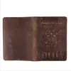 Porte-cartes hommes passeport couverture russe en cuir véritable porte-femmes A594 voyage sur le mâle CaseCard