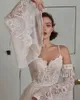 Robe De Mariée Sirène Sexy Avec Corsage Illusion Sans Manches En Mousseline De Soie Train Dos Nu En Dentelle Organza Applique Occasion Formelle Sur Mesure Longueur De Plancher De Mari￩e