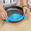 Silicone Pot Edge Circulator Drain Bowl Funnel Strainer Kitchen Rice Washing Colander Kitchen Accessories 0513