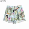 Zevity Women Fashion Animal Animallal Print Summer Summer Shorts Femme Chic Elastic Waist Casuare Slim Pantalone Cortos P111110719