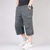 Men s Military Long Length Cargo Shorts Summer Casual Cotton Pants Breeches Plus Size 5XL Multi Pocket Tactical 220722