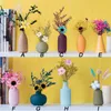 Decorative Flowers & Wreaths 1Set Mini European Vase Dry Flower Ornament For Wedding Living Room Arrangement Dining Table Light Luxury Decor