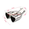Adjustable 2.5" Dual Stainless Steel Exhaust Tips Muffler Tail With Heart Shape Style
