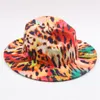 New Tiger Animal Print Fedora Hats with Black Bottom Wide Brim Women Men Jazz Party Top Hat Outdoor Travel Sun Protection Cap