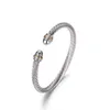 Bracciali firmati Gioielli Bracciale a filo intrecciato Braccialetto con ciondoli Nastro d'oro Bracciali a testa tonda Moda donna Versatile Tendenza di canapa placcata in platino